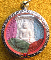 Amulette Thaï multicolore du Bouddha Luang Phor Sothorn - Wat Sothonwararam Worawihan.