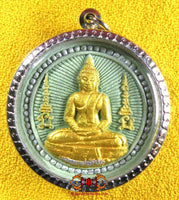 Grande amulette du Bouddha LP Sothorn et de Ganesh - Wat Nam Daeng.