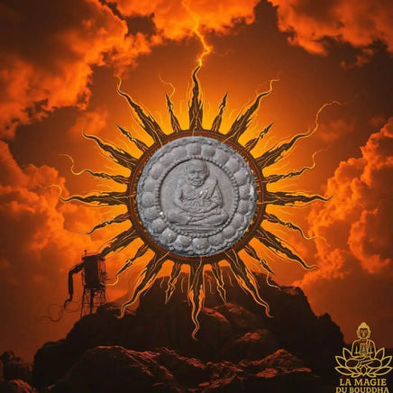Grande amulette noire Jatukham Rammathep et Luang Phor Thuat (édition Roon Khot Séthi Mee Kamlae) La Magie du Bouddha.