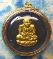 Grande amulette peinte à la main de Luang Phor Thuat et Phra Pikanet – Vénérable Ajarn Noom du Wat Bang Waek