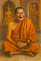 🪷 Phra Somdej / Phra Siwali en bois sculpté – Luang Pu Mahasila (Wat Phosi Saab, Kalasin)