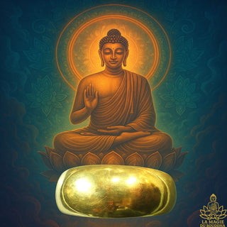 Bague de pouvoir et de méditation Wen Phi Lot du Très Vénérable LP Dooh (version dorée). La Magie du Bouddha.