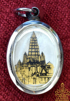 Pendentif vintage (années 60 / 70) Bouddha Shakyamouni et stupa de la Mahabodhi La Magie du Bouddha.