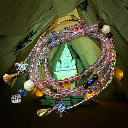 Chapelet tibétain cristal Spatika et Ye Ming Zhu – Mala de purification Dorje Sempa (pièce unique) La Magie du Bouddha.