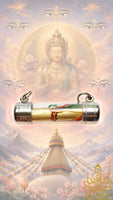 Amulette Tibétaine mantra Mig Thong aux Mille Yeux – Protection contre la Jalousie et les Obstacles