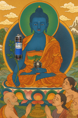 Medicine Buddha Mantra Amulet - For Good Health. 
