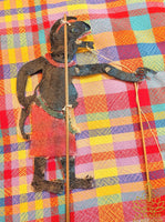 Set of 4 antique Nang Talung buffalo hide shadow puppets – Lersi, Hanuman, Yak, and Ai Theng