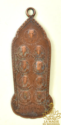 Rare médaille ancienne (1968) aux neuf Somdej - Wat Phra Sri Rattana Mahathat La Magie du Bouddha.