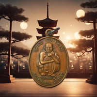 Médaille bénie Luang Phor Koon – Wat Ban Rai – Souvenir du stupa (1995) La Magie du Bouddha.