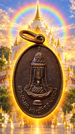 Rare médaille Phra Borom That Chao Chom Thong – Vénérable Luang Phor Thong Sirimongkalo (1982) La Magie du Bouddha.