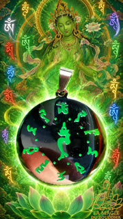 Amulette miroir magique de Tara verte Jetsun Dölma Melong - Amulette protectrice. La Magie du Bouddha.