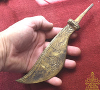 Rare lame rituelle Meedh Moh en bronze du Wat Chedi Hoi La Magie du Bouddha.