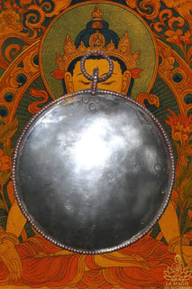 Miroir rituel Tibétain de méditation Dzogchen Melöng - Instrument rituel tantrique. La Magie du Bouddha.