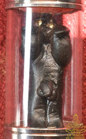 Ancient Black Khuman Thong Amulet with Gemstone Eyes – Naked Effigy of Fertility and Prosperity