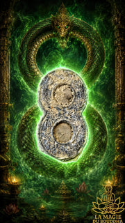 Étrange amulette thaïlandaise naga en forme de symbole de l’infini La Magie du Bouddha.