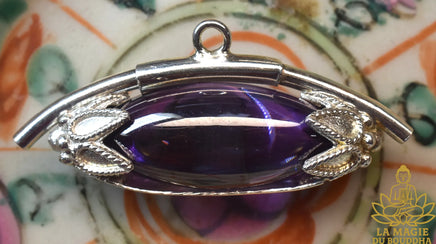 🐉 Pendentifs Lingam en cristal sacré des nâgas (diverses couleurs montés sur argent) La Magie du Bouddha.