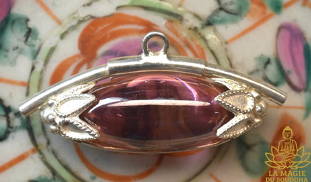 🐉 Pendentifs Lingam en cristal sacré des nâgas (diverses couleurs montés sur argent) La Magie du Bouddha.