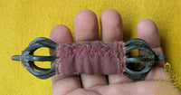 Old Tibetan nine-pronged bronze and iron dorje