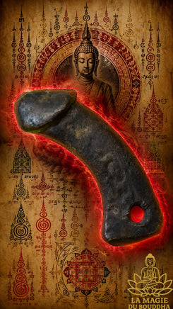 Rare Palat Kick ancien en fer – Amulette phallique thaïlandaise de fertilité, protection et puissance La Magie du Bouddha.