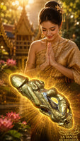 Amulette Palat Khik érotique en laiton avec femme dénudée – Talisman phallique thaïlandais La Magie du Bouddha.