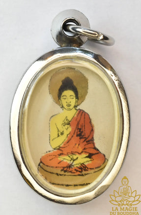 Pendentif vintage (années 60 / 70) Bouddha Shakyamouni et stupa de la Mahabodhi La Magie du Bouddha.