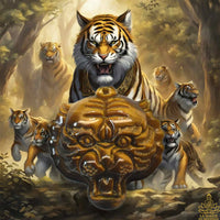 🐯 Pendentif tête de tigre en Œil de Tigre 🐯