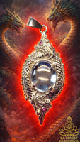 Pendentif nâgas en argent et cristal des nagas translucide talisman sacré Thaï La Magie du Bouddha.