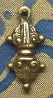 Pendentif artisanal tibétain Dorje en bronze ancien La Magie du Bouddha.
