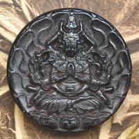Grand Pendentif Tibétain Tokchag de Namgyalma en Pierre Noire Magnétique La Magie du Bouddha.