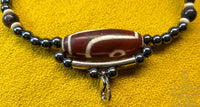 Thai Amulet Necklace with Sacred Two-Eyed Dzi Bead