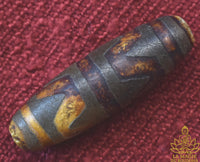 Perle Dzi tibétaine ancienne peau de tigre - Pour protection, courage et force La Magie du Bouddha.