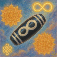 Perle sacrée tibétaine Dzi ancienne – Symbole de l’infini