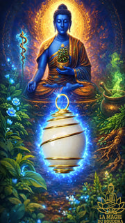 🔮 Perle sacrée chinoise Ye Ming Zhu bleue fluorescente pour pratique du Bouddha de médecine Sangye Menla La Magie du Bouddha.