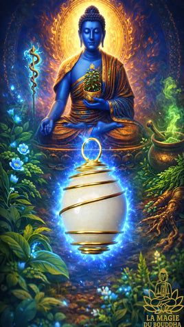 🔮 Perle sacrée chinoise Ye Ming Zhu bleue fluorescente pour pratique du Bouddha de médecine Sangye Menla La Magie du Bouddha.