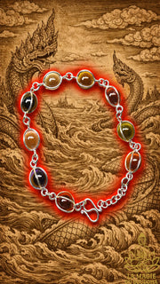 🐉 Bracelet en argent aux cristaux sacrés des Nâgas La Magie du Bouddha.