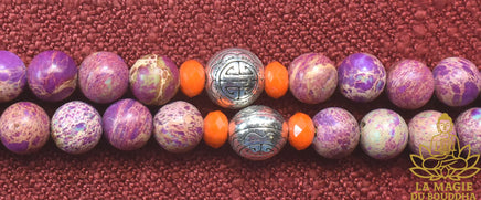 Chapelet mala tibétain en jaspe impérial La Magie du Bouddha.