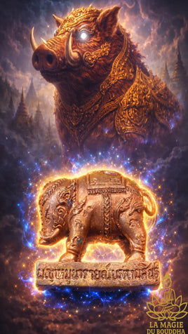 Amulette Phaya Moo Mahasethi cochon sacre de Vishnu - Vénérable Luang Phor Kae Thamma Sarano du Wat Kor Loi La Magie du Bouddha.