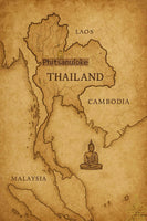 Grosse amulette rouge Phra Buddha Chinnarat et Dharmachakra - Wat Phra Si Rattana Mahathat