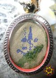 Amulette protectrice Phra Pidta verte - Vénérable Phra Ajarn Kimteng.