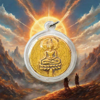 Ancient Phra Khunpen amulet in yellow ceramic – Luang Phor An (Wat Phra Yathi, Ayutthaya)