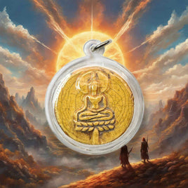Ancient Phra Khunpen amulet in yellow ceramic – Luang Phor An (Wat Phra Yathi, Ayutthaya)