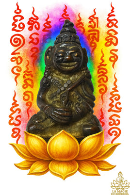 Amulette rare Phra Ngang en métal alchimique Mekkapat