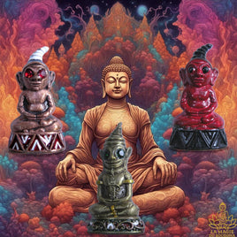 Puissantes amulettes Phra Ngang - Vénérable Ajarn Winyu du Wat Thalat Thaï.