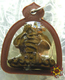 Petite amulette protectrice Phra Pidta Mahahut ancienne en bronze.
