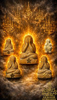 Lot de 5 amulettes protectrices Phra Pidta Phithi Maha Phuttha Phisek - Wat Aomnoi La Magie du Bouddha.