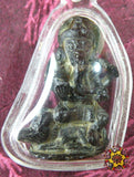 Statuette ancienne du Dieu éléphant Ganesh monté sur le rat Mooshika.
