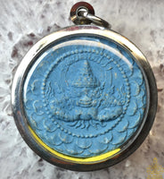 Amulette bleue de Jatukham Rammathep et Phra Rahu – Wat Phra Mahathat (2008)