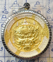 Grande amulette Phra Rahu argent et or - Très Vénérable Luang Phor Tim. La Magie du Bouddha.