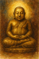 🪙 Amulette ancienne en bronze du Bouddha Phra Sanghajai – Style Rattanakosin