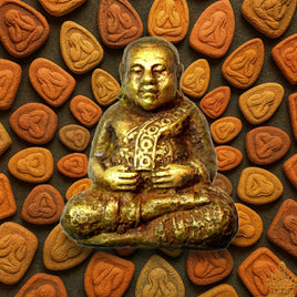 🪙 Amulette ancienne en bronze du Bouddha Phra Sanghajai – Style Rattanakosin